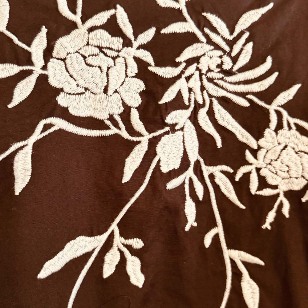 Stetson Womens Brown Long Sleeve Western Snap Shirt with Floral Embroidery L - Picture 5 of 13